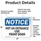 Signmission Not An Entrance Use Front Door OSHA Notice Sign, Vinyl Decal, 7in W x 5in L, 2PK OS-2PACK-NS-D-57-L-15152 - alternate 2